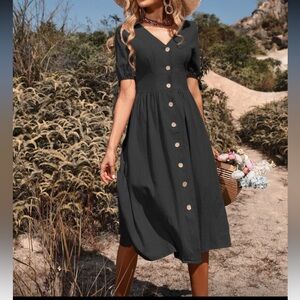 Black button down dress